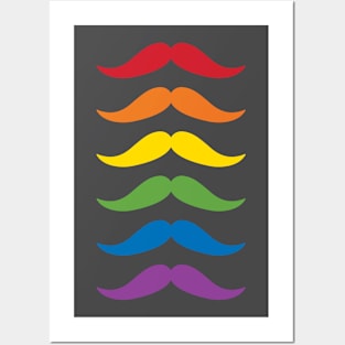 Rainbow Of Mustaches Posters and Art